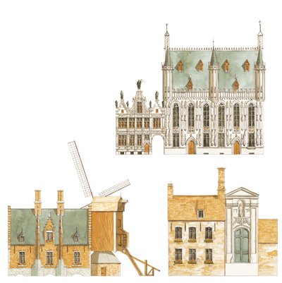 Bruges, Belgium. Town Hall and Traditional Houses by Fernando Aznar Cenamor